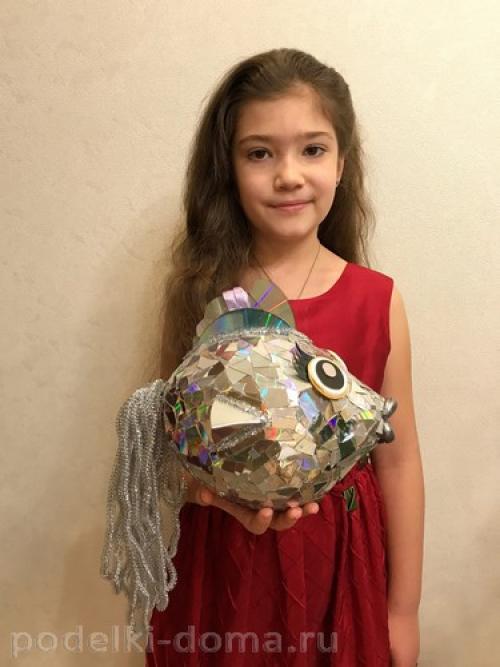 Новогодние поделки на улицу в детский сад. «Космо-Рыба»