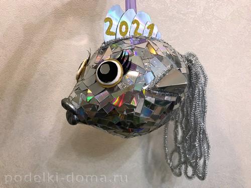 Новогодние поделки на улицу в детский сад. «Космо-Рыба»