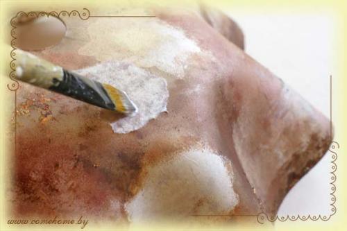 Каким образом придать абажуру необычный вид с помощью техники декупажа. Част.  Обратный декупаж абажура из оргстекла