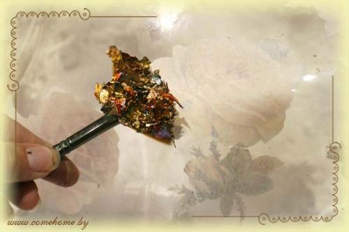 Каким образом придать абажуру необычный вид с помощью техники декупажа. Част.  Обратный декупаж абажура из оргстекла