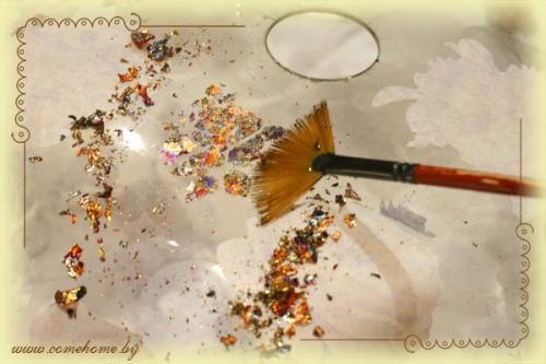 Каким образом придать абажуру необычный вид с помощью техники декупажа. Част.  Обратный декупаж абажура из оргстекла