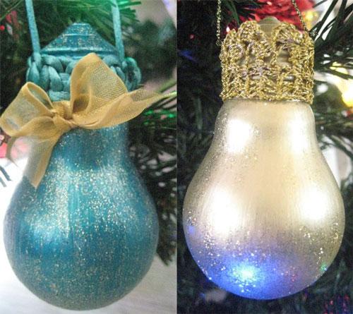 Необычные новогодние поделки своими руками. Делаем новогодние игрушки из лампочек