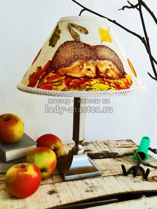 Как использовать технику декупажа при создании уникального абажура. Абажур в технике декупаж «Осень»