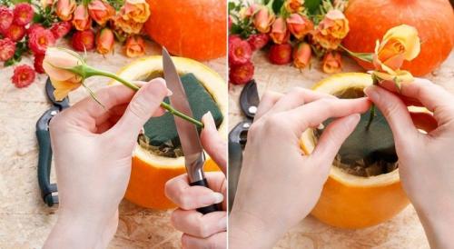 Как сделать вазу из тыквы