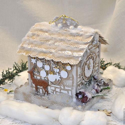 Новогодний домик поделка в детский сад. Из чего можно сделать новогодний домик