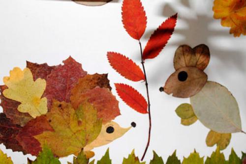 Осенние поделки в садик 3 года. Делаем из осенней листвы зверушек