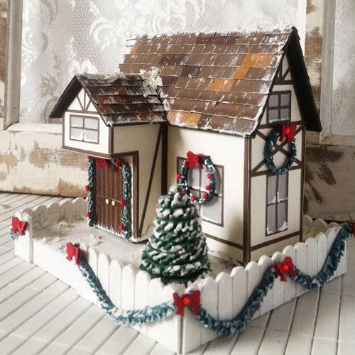 Новогодний домик поделка в детский сад. Из чего можно сделать новогодний домик