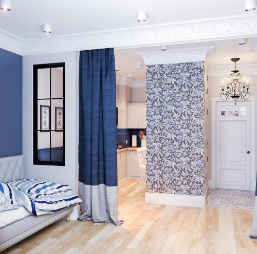 Идеи для создания функционального разделения кухни и жилой зоны в студии 05