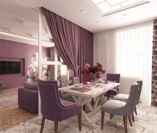 Идеи для создания функционального разделения кухни и жилой зоны в студии 02