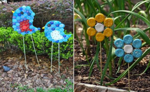 Поделки из крышек для дачи. Поделки из пластиковых крышек от бутылок, ведер, сметаны. Схемы пошагово своими руками