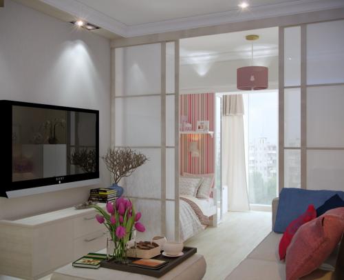 Как зонировать однокомнатную квартиру для семьи с детьми. Однокомнатная квартира для семьи с двумя детьми