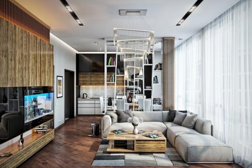 Как зонировать однокомнатную квартиру для семьи с детьми. Однокомнатная квартира для семьи с двумя детьми