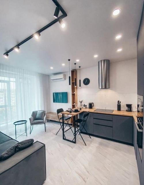 Красивая кухня - гостиная. 04