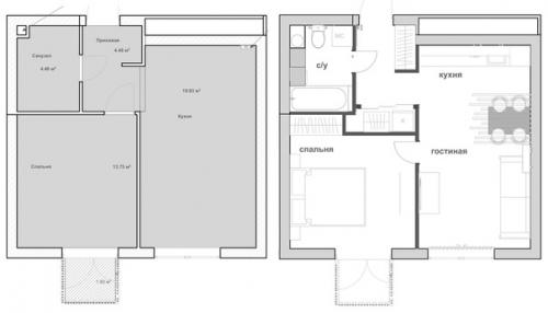 Интерьер 1-комнатной квартиры 42, 6 кв. 09
