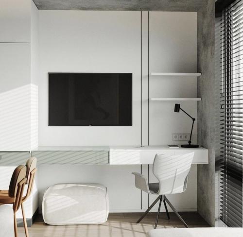 Небольшая студия. В светлых оттенках. 02