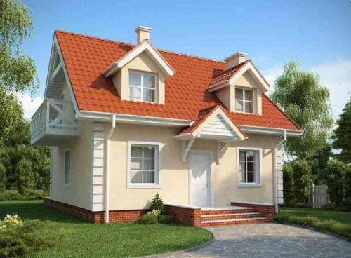 В таком доме с просторной гостиной на первом этаже будет удобно и приятно жить семье из 4-х человек.