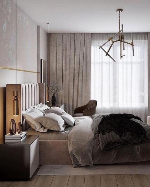 Красивый интерьер квартиры выполнен проект в светлых тонах с лёгкими нотками розового цвета и уютными деталями. 03