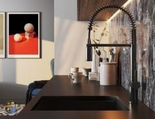 Еще один интересный формат оформления кухни объединенной с гостиной. 02