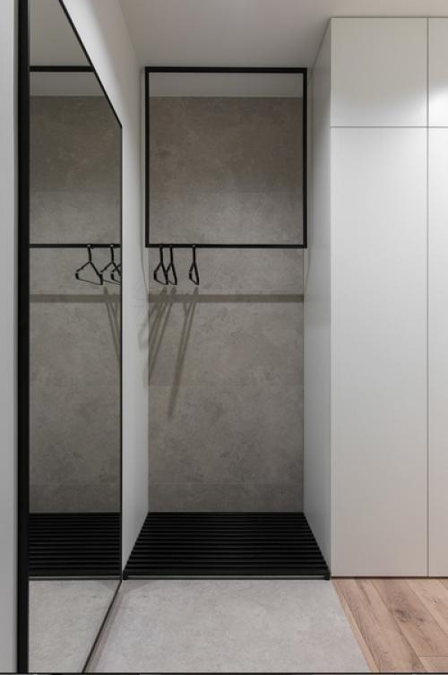 Этот проект создан для молодого человека, который работает из дома, любит готовить и не любит лишних деталей в интерьере (55 кв. 08