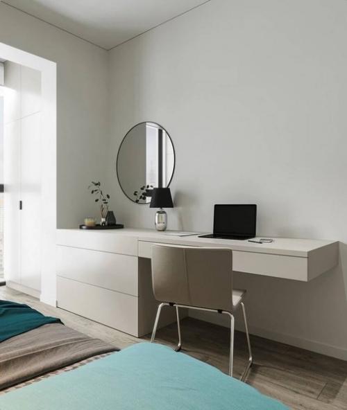 Интерьер двухкомнатной квартиры с яркой кухней. 06