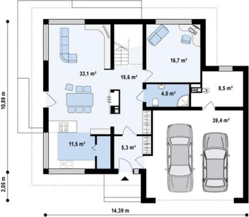 Шикарный коттедж с террасой над гаражом. 02