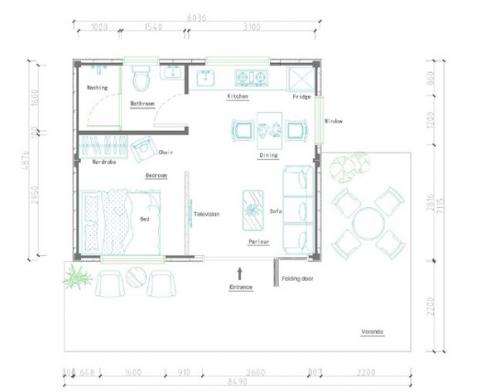 Проект Уэст - Энд состоит из двух контейнеров общей площадью 30 кв. 06