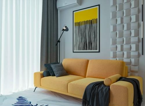 Проект 1-комнатной квартиры 38 м 2 в Сочи. 02