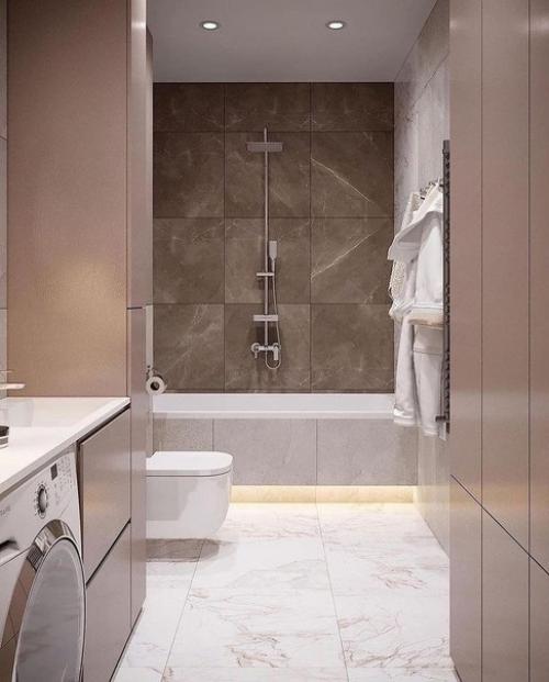 Красивый интерьер квартиры выполнен проект в светлых тонах с лёгкими нотками розового цвета и уютными деталями. 01