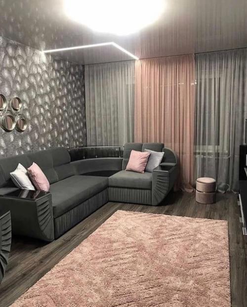 Интересное цветовое решение для гостиной! 01