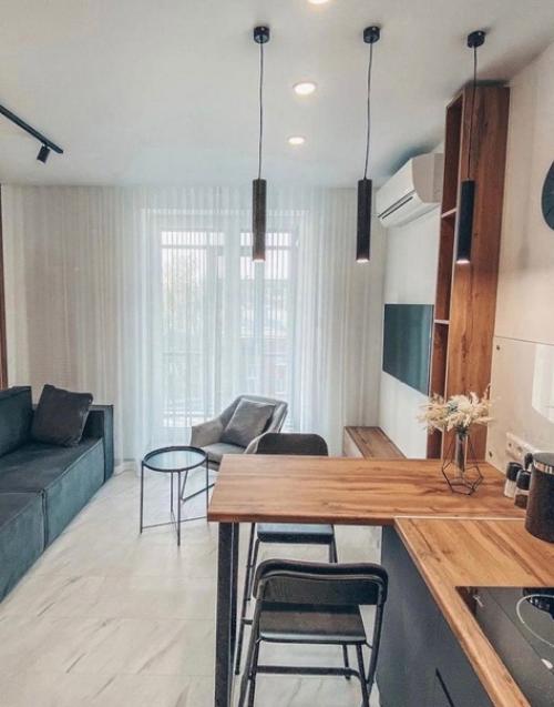 Красивая кухня - гостиная. 02