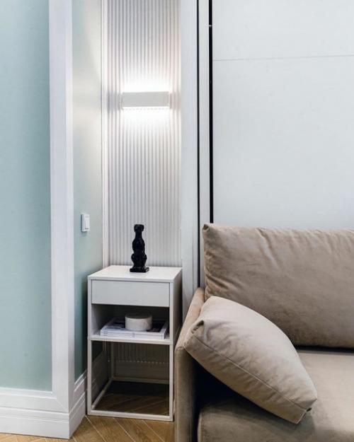 Интерьер квартиры - студии в пастельных тонах. 05