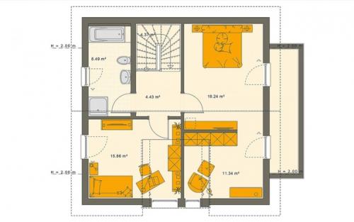 Проект двухэтажного коттеджа. 02
