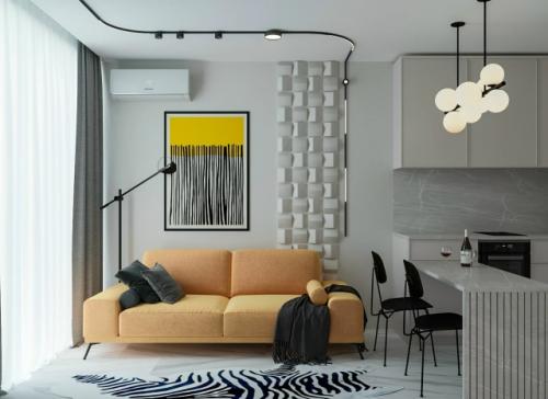 Проект 1-комнатной квартиры 38 м 2 в Сочи.