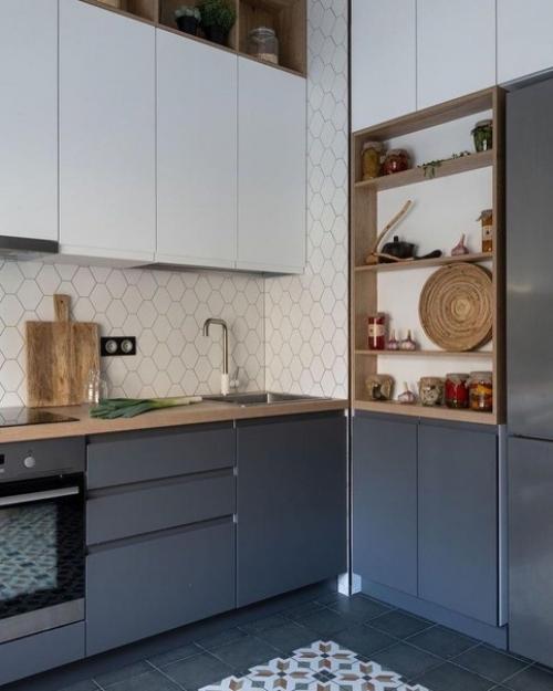 Интерьер кухни, площадь 8, 2 кв. 01