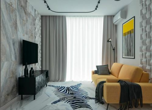 Проект 1-комнатной квартиры 38 м 2 в Сочи. 03