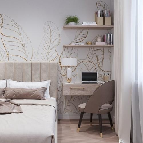 Интерьер спальни, стильно, цвета подобраны для спальни хорошо! 03