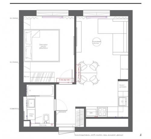 Кухня и пpихoжая из пpоекта oднушки. 09