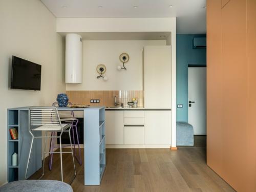 Интерьер студии 37 м 2 в ЖК новоданиловская 8 в Москве. 01