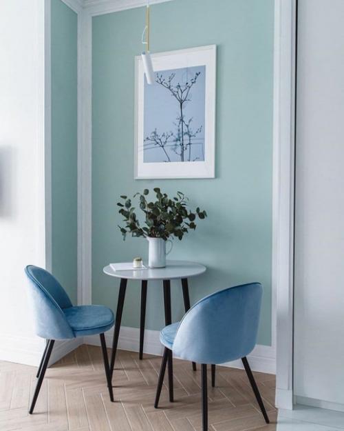 Интерьер квартиры - студии в пастельных тонах. 01