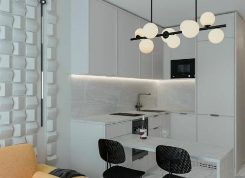 Проект 1-комнатной квартиры 38 м 2 в Сочи. 01