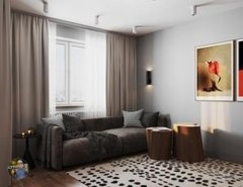 Еще один интересный формат оформления кухни объединенной с гостиной. 05