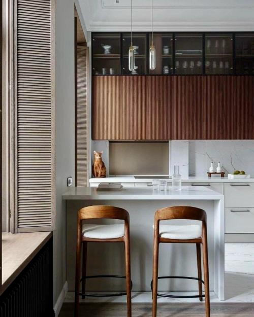 Кухня - гостиная с акцентом на дерево и свет. 04