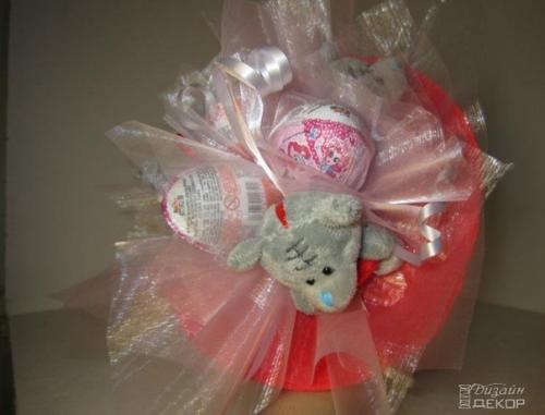 Букет из киндер - сюрпризов и мягких игрушек? 05