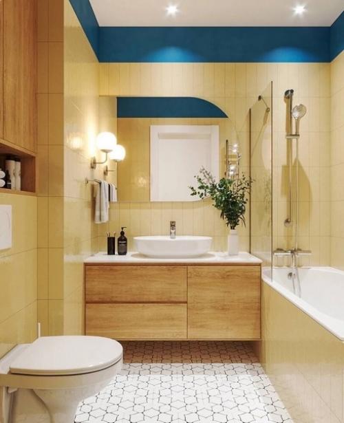 Интерьер двухкомнатной квартиры с яркой кухней. 07