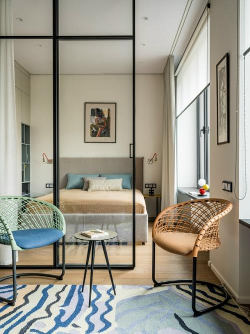 Интерьер студии 37 м 2 в ЖК новоданиловская 8 в Москве. 09