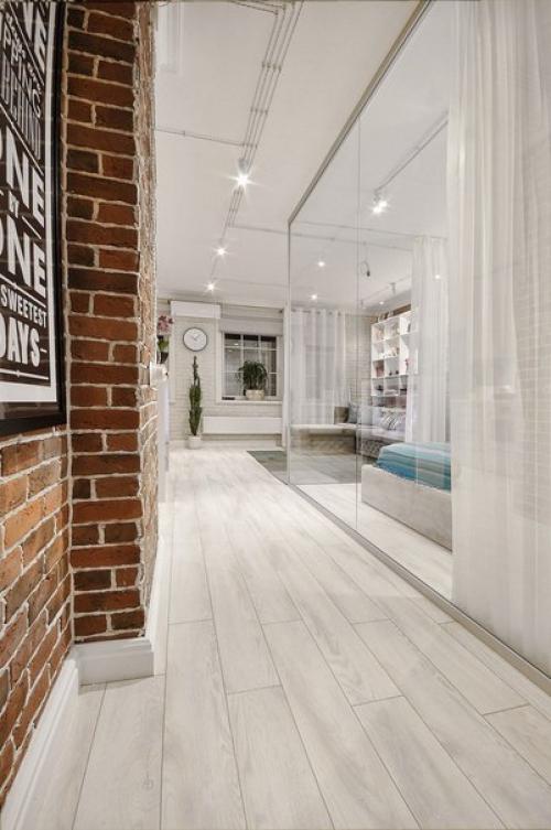 Интерьер небольшой однокомнатной квартире - студии (20 кв. 01