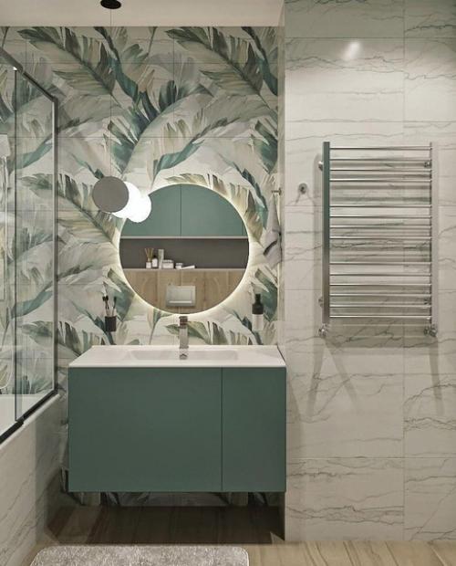 Интерьер ванной комнаты в приятной цветовой гамме. 05