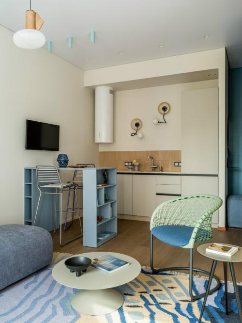 Интерьер студии 37 м 2 в ЖК новоданиловская 8 в Москве. 05