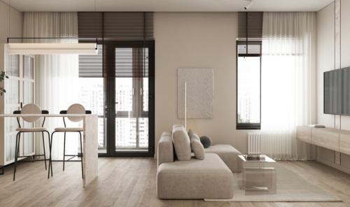 Современный проект квартиры - студии 30 кв. 01