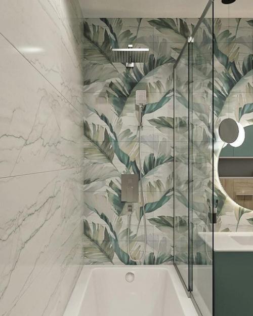 Интерьер ванной комнаты в приятной цветовой гамме. 02